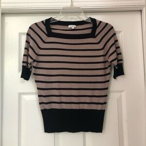 Solar European High Quality Strip Square Neck Knit Top Blouse